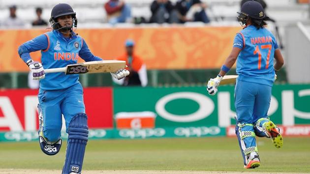 However, Mithali Raj (L) and Harmanpreet Kaur steadied India’s innings after the early blows. (Action Images via Reuters) 