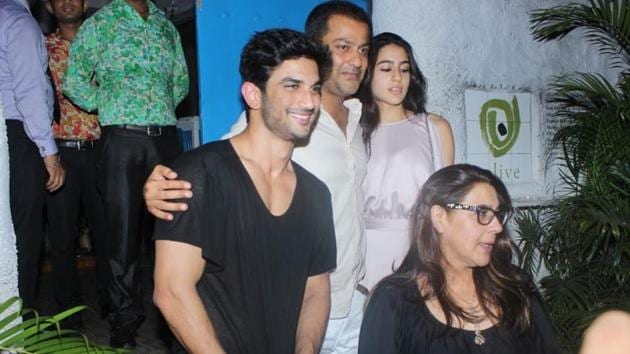 Sara Ali Khan with mom Amrita Singh met filmmaker Abhishek Kapoor and actor Sushant Singh Rajput at Olive Bar & Kitchen on June 04. (IANS) Sara Ali Khan with mom Amrita Singh met filmmaker Abhishek Kapoor and actor Sushant Singh Rajput at Olive Bar & Kitchen on June 04. (IANS)