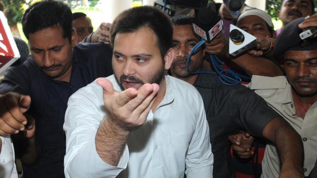 Dy CM Tejaswi Yadav arrived for cabinet meeting in Patna Bihar India. (A P Dube / HT Photo) Dy CM Tejaswi Yadav arrived for cabinet meeting in Patna Bihar India. (A P Dube / HT Photo)