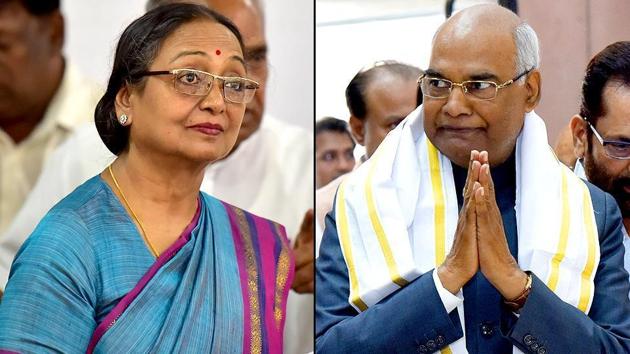 File photo of NDA’s presidential nominee Ram Nath Kovind and Opposition’s candidate Meira Kumar.
