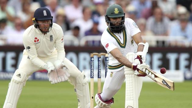 Hashim Amla (R) top-scored for South Africa with a brilliant 87 to put his team in command against England on Day 3 of the second Test at Trent Bridge, Nottingham. (AP) Hashim Amla (R) top-scored for South Africa with a brilliant 87 to put his team in command against England on Day 3 of the second Test at Trent Bridge, Nottingham. (AP)