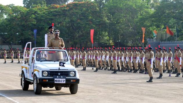 Special inspector general of Police, SRPF Pune, Suresh Kumar Mekala during SRPF passing out parade in Pune, on Saturday, July 8, 2017. (HT PHOTO)