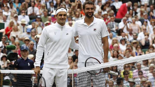 Roger Federer went into the final vs Marin Cilic targeting his 19th Grand Slam and 8th Wimbledon title. (AFP)