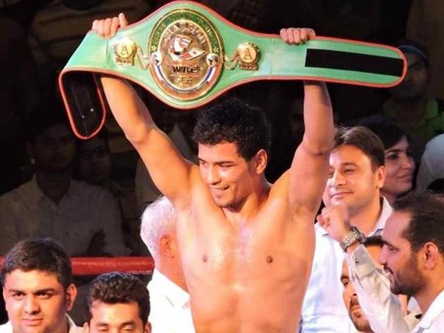 Neeraj Goyat is the WBC Asia Pacific welterweight champion.(PTI) Neeraj Goyat is the WBC Asia Pacific welterweight champion.(PTI)