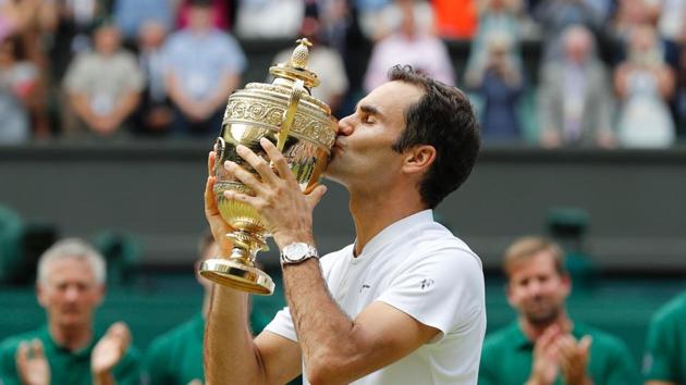 Roger Federer has the most number of Wimbledon singles titles in history, going past the previous record held by Pete Sampras.(AFP)
