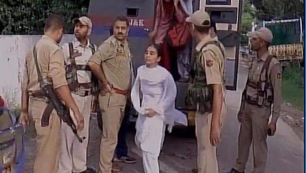Children being rescued in Rajouri district. (ANI Twitter) Children being rescued in Rajouri district. (ANI Twitter)