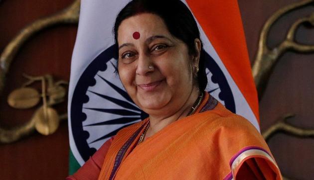 Foreign minister Sushma Swaraj’s tweet comes amid heightened tension between the neighbours, especially over rising militancy and civilian protests in Kashmir which India says are orchestrated by Pakistan.(Reuters file)