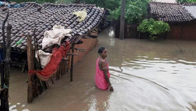 Odisha is staring at a major flood after heavy rainfall in Kalahandi and Rayagada districts flooded most parts of the two districts with one person dying in a landslide. (PTI) Odisha is staring at a major flood after heavy rainfall in Kalahandi and Rayagada districts flooded most parts of the two districts with one person dying in a landslide. (PTI)