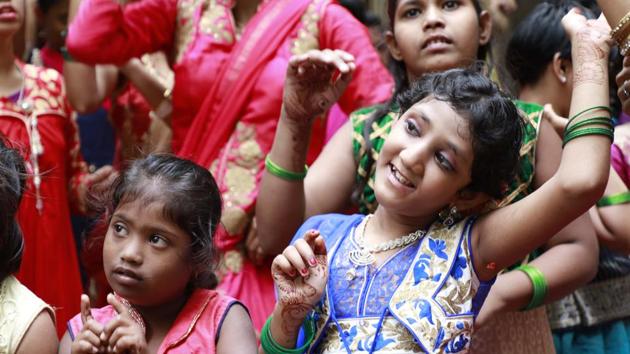 The procession was followed by a small dance ceremony. (Rahul Raut/HT PHOTO) 