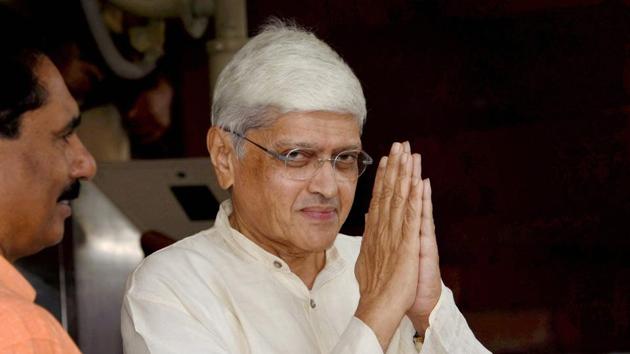 Opposition's joint vice-presidential candidate Gopalkrishna Gandhi on his arrival to file his nomination in Parliament in New Delhi on Tuesday. (PTI) Opposition's joint vice-presidential candidate Gopalkrishna Gandhi on his arrival to file his nomination in Parliament in New Delhi on Tuesday. (PTI)