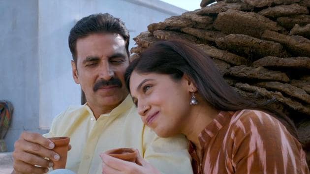 Akshay and Bhumi in a still from the film.