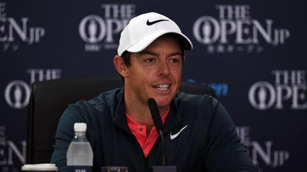 Northern Ireland's Rory McIlroy speaks to the media during a press conference at Royal Birkdale golf course near Southport in north west England on Wednesday, ahead of the 146th Open Golf Championship. (AFP) Northern Ireland's Rory McIlroy speaks to the media during a press conference at Royal Birkdale golf course near Southport in north west England on Wednesday, ahead of the 146th Open Golf Championship. (AFP)