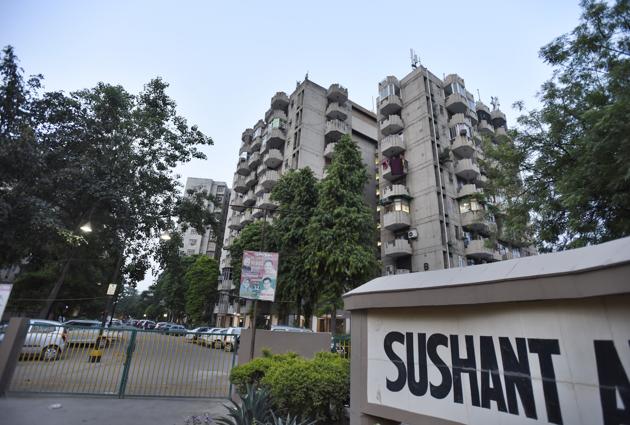 Sushant Appartment where Bidisha Bezbaruah was found hanging. (Sanjeev Verma/HT PHOTO) Sushant Appartment where Bidisha Bezbaruah was found hanging. (Sanjeev Verma/HT PHOTO)