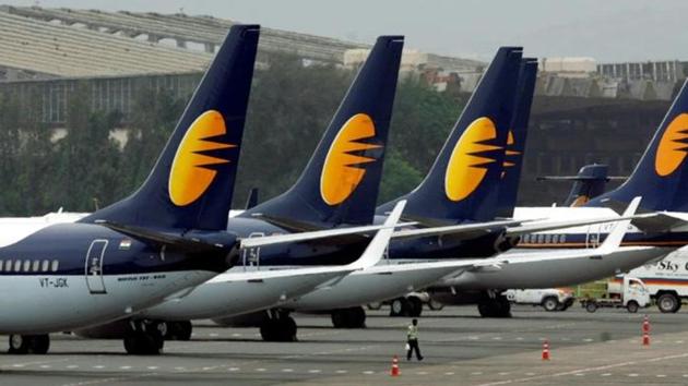 Jet Airways aircraft stand on tarmac at the domestic airport terminal in Mumbai. (Reuters)