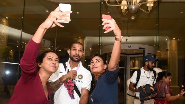 Shikar Dhawan (C) poses for a 'selfie' with fans. He was picked after Murali Vijay failed to recover from an injury. (AFP) Shikar Dhawan (C) poses for a 'selfie' with fans. He was picked after Murali Vijay failed to recover from an injury. (AFP)