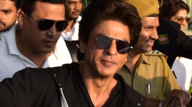 Shah Rukh Khan arrives at Jaipur airport on July 14.(IANS)