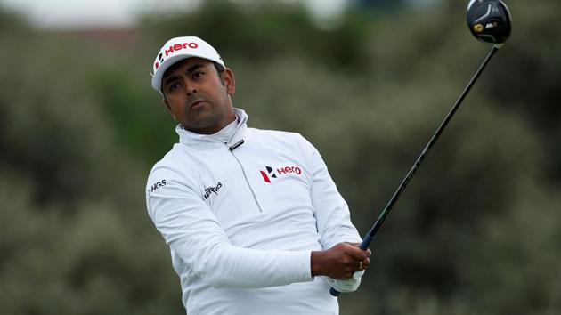 India’s Anirban Lahiri hits his tee shot at the second hole during the first round of the British Open at Royal Birkdale. (REUTERS) India’s Anirban Lahiri hits his tee shot at the second hole during the first round of the British Open at Royal Birkdale. (REUTERS)