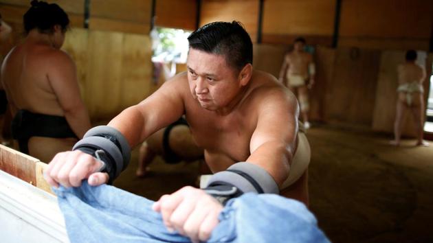 Tomozuna Oyakata, the first Mongolian-born wrestler to lead a sumo stable. ‘Language was the biggest source of stress,’ said Tomozuna Oyakata, better known by his fighting name Kyokutenho, the first Mongolian-born wrestler to lead a sumo stable. ‘I couldn’t understand anything when I was being scolded, or even when I was being praised,’ said the master, one of the first six Mongolians to be inducted into the sport in 1992. (Issei Kato / REUTERS) Tomozuna Oyakata, the first Mongolian-born wrestler to lead a sumo stable. ‘Language was the biggest source of stress,’ said Tomozuna Oyakata, better known by his fighting name Kyokutenho, the first Mongolian-born wrestler to lead a sumo stable. ‘I couldn’t understand anything when I was being scolded, or even when I was being praised,’ said the master, one of the first six Mongolians to be inducted into the sport in 1992. (Issei Kato / REUTERS)
