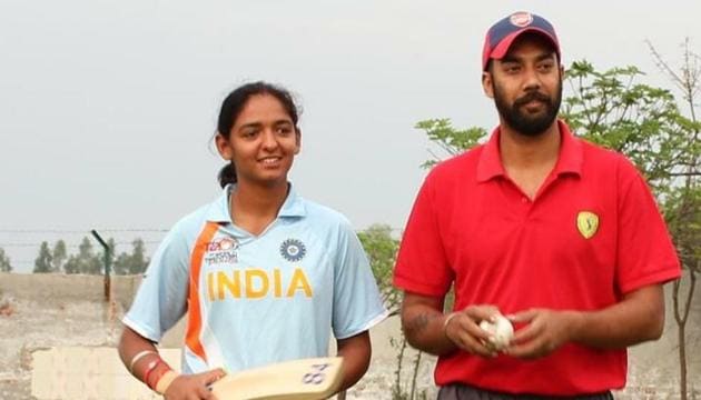 Harmanpreet with her coach Yadwinder Singh Sodhi. She broke into the India team in 2009. (HT PHOTO )