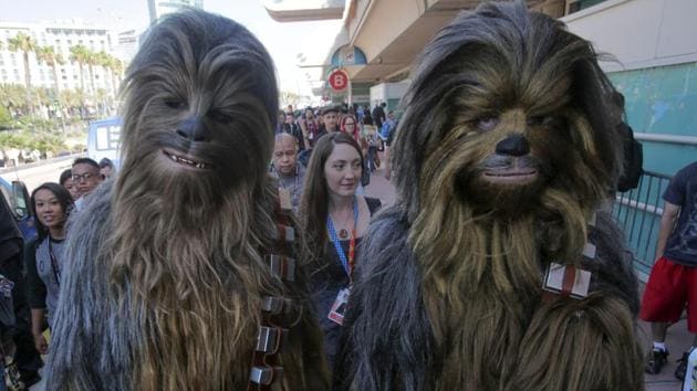 Wookiee warriors from Star Wars at Comic-Con 2017 . (Bill Wechter / AFP)