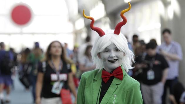 Rhiana Long, 15, plays the part of Calliope from a web comic called Homestuck. (Bill Wechter / AFP)