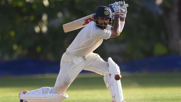 The Indian cricket team skipper was unbeaten on 34 at the end of day’s play with Ajinkya Rahane (30). (AFP) The Indian cricket team skipper was unbeaten on 34 at the end of day’s play with Ajinkya Rahane (30). (AFP)