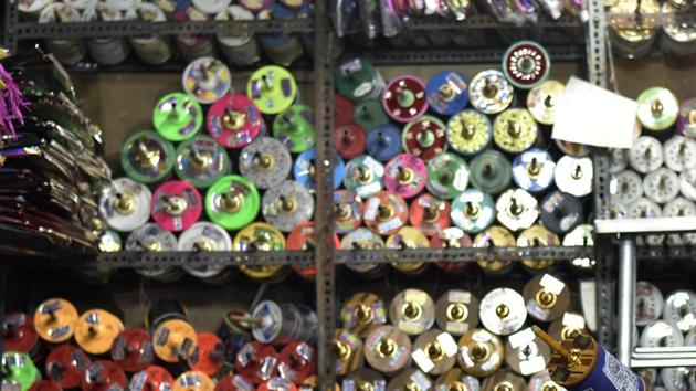 New Delhi, India - Aug. 17, 2016:Ashraf Ali , Manjha wholesaler at kite market at Lalkuan area in Old Delhi in New Delhi, India, on Wednesday, August 17, 2016. (Photo by Ravi Choudhary/ Hindustan Times)(to go with Manoj Sharma story ) (Ravi Choudhary/HT PHOTO) New Delhi, India - Aug. 17, 2016:Ashraf Ali , Manjha wholesaler at kite market at Lalkuan area in Old Delhi in New Delhi, India, on Wednesday, August 17, 2016. (Photo by Ravi Choudhary/ Hindustan Times)(to go with Manoj Sharma story ) (Ravi Choudhary/HT PHOTO)