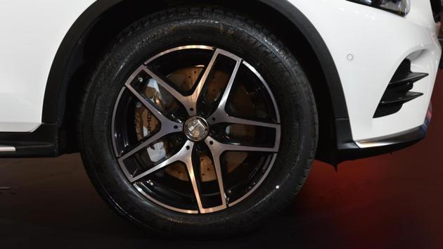 The exterior is equipped with a set of 19-inch wheels from the AMG sportline ,standard on the SUV. (Vipin Kumar/HT PHOTO) The exterior is equipped with a set of 19-inch wheels from the AMG sportline ,standard on the SUV. (Vipin Kumar/HT PHOTO)
