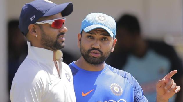 India's Shikhar Dhawan, left, and Rohit Sharma talk during a warm up game with Sri Lanka's board XI in Colombo. (AP) India's Shikhar Dhawan, left, and Rohit Sharma talk during a warm up game with Sri Lanka's board XI in Colombo. (AP)