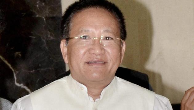 A file photo of TR Zeliang who was sworn-in as the new chief minister of Nagaland by Governor PB Acharya in Kohima on Wednesday.(PTI)