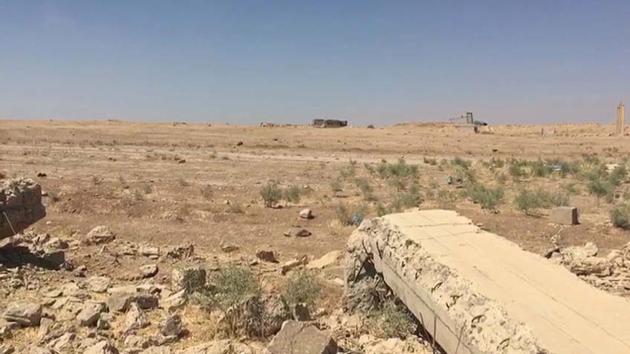 A photo shows a fallen pillar of a boundary wall of the prison in Badush. (Screen Grab) A photo shows a fallen pillar of a boundary wall of the prison in Badush. (Screen Grab)
