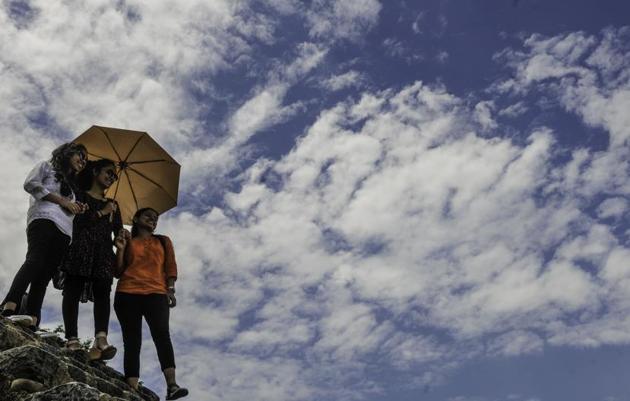 Even as Teej celebrations to mark monsoon have started, rain has been largely missing in action. There were clouds during the day in Chandigarh, as seen from Sukhna Lake here, on Saturday, July 22. (Karun Sharma/HT)