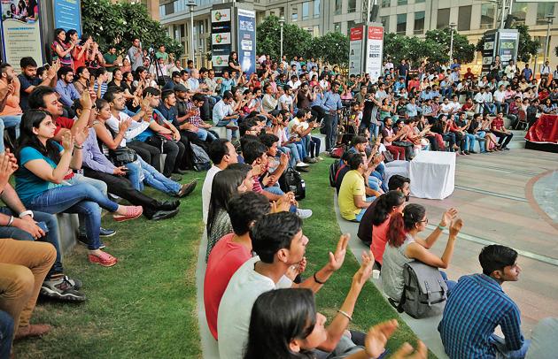 Music lovers had a great time at the event on Friday.(Parveen Kumar/HT PHOTO)