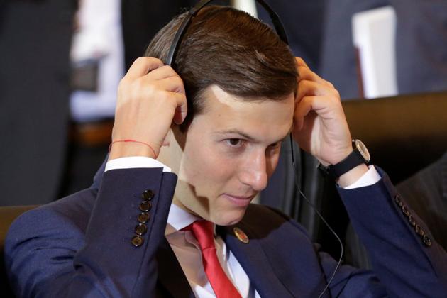 White House senior advisor Jared Kushner wears headphones at the US- China Comprehensive Economic Dialogue in Washington. (Reuters Photo)