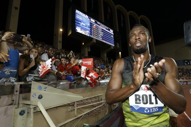 Usain Bolt won the gold medal in the 100m event in his final IAAF Diamond League meeting. (AP) Usain Bolt won the gold medal in the 100m event in his final IAAF Diamond League meeting. (AP)