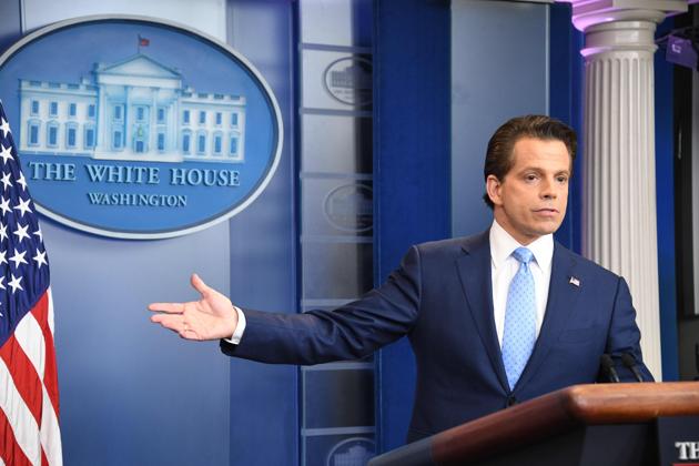 Anthony Scaramucci, named Donald Trump's new White House communications director, speaks during a press briefing at the White House in Washington, on July 21, 2017. (AFP) Anthony Scaramucci, named Donald Trump's new White House communications director, speaks during a press briefing at the White House in Washington, on July 21, 2017. (AFP)