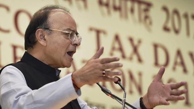 Union Minister for Finance and Corporate Affairs Arun Jaitley speaks during Income Tax Day Celebration 2017 in New Delhi on Monday. (PTI Photo) Union Minister for Finance and Corporate Affairs Arun Jaitley speaks during Income Tax Day Celebration 2017 in New Delhi on Monday. (PTI Photo)