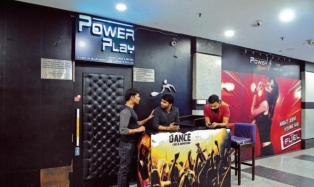 The Power Play bar at JMD Mall where the bartender was assaulted. (Parveen Kumar/HT PHOTO) The Power Play bar at JMD Mall where the bartender was assaulted. (Parveen Kumar/HT PHOTO)