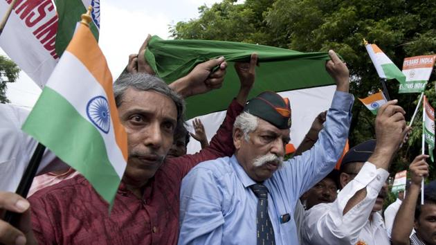 Tiranga March was held on celebrate Kargil Vijay Diwas, at Jawaharlal Nehru University, Delhi, July 23 (Saumya Khandelwal/HT) Tiranga March was held on celebrate Kargil Vijay Diwas, at Jawaharlal Nehru University, Delhi, July 23 (Saumya Khandelwal/HT)