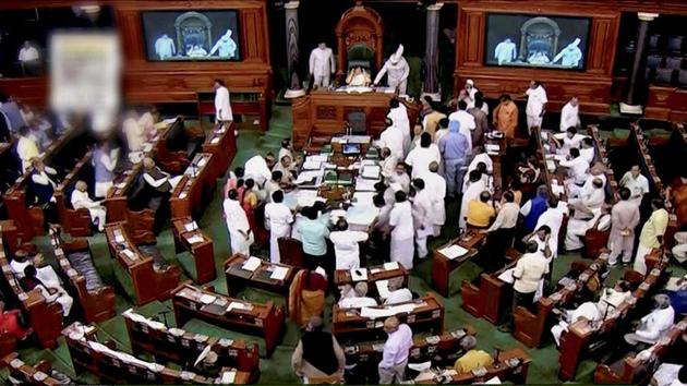 Six Congress MPs were suspended from the Lok Sabha on Monday.(PTI File Photo)