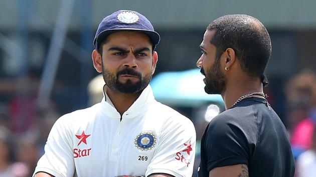 India, led by Virat Kohli, shall play Shikhar Dhawan and Abhinav Mukund as openers in the first Test against Sri Lanka at Galle.(AFP)