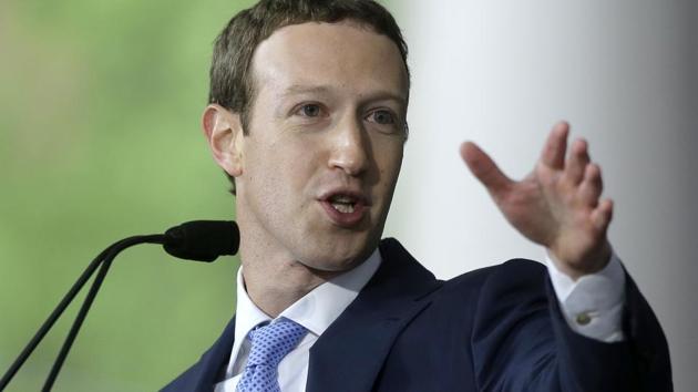 In this May 25, 2017 photo, Facebook CEO and Harvard dropout Mark Zuckerberg delivers the commencement address at Harvard University commencement exercises in Cambridge, Mass. (AP File Photo) In this May 25, 2017 photo, Facebook CEO and Harvard dropout Mark Zuckerberg delivers the commencement address at Harvard University commencement exercises in Cambridge, Mass. (AP File Photo)
