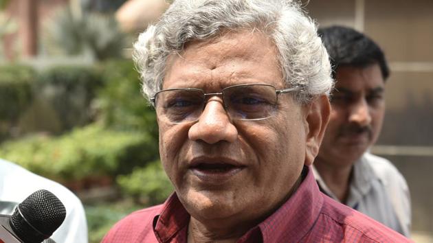 New Delhi, India - July 19, 2017: CPI(M) leader Sita Ram Yechuri talking to media during the monsoon session of the parliament in New Delhi, India, on Wednesday, July 19, 2017. (Photo by Sushil Kumar/ Hindustan Times)(Sushil Kumar/HT PHOTO) New Delhi, India - July 19, 2017: CPI(M) leader Sita Ram Yechuri talking to media during the monsoon session of the parliament in New Delhi, India, on Wednesday, July 19, 2017. (Photo by Sushil Kumar/ Hindustan Times)(Sushil Kumar/HT PHOTO)