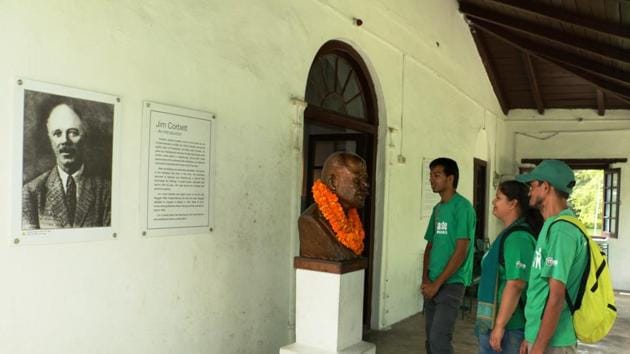 People visit the Jim Corbett Museum in Kaladhungi near Nainital on Tuesday.(Rajeev Kala/HY)