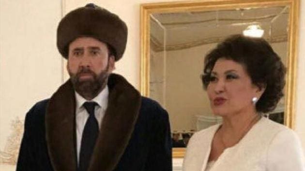 Look At This Picture Of Nicolas Cage In Ornate Kazakhstani Garb Everyone S Making Memes Of Hollywood Hindustan Times