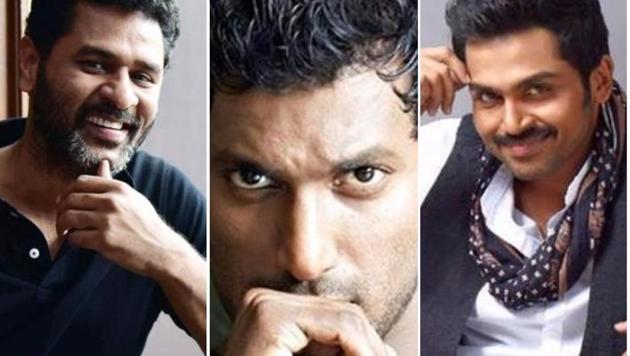 Karthi and Vishal were part of the multi-starrer Karuppu Raja Vellai Raja, Prabhudheva’s Tamil venture. Karthi and Vishal were part of the multi-starrer Karuppu Raja Vellai Raja, Prabhudheva’s Tamil venture.