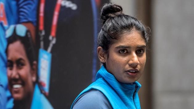 Mithali Raj  takes questions from the media. (Satish Bate/HT Photo) 