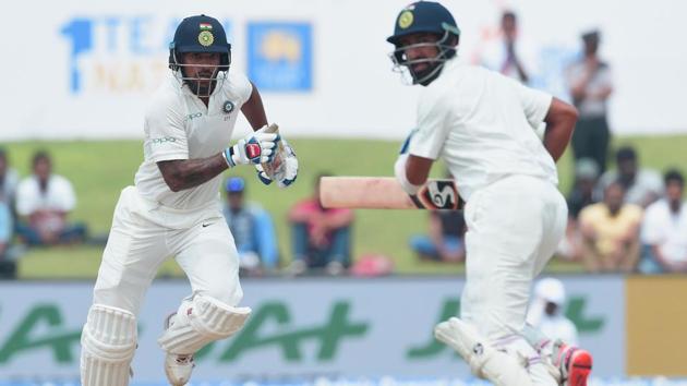 The duo put together 253 runs for the second wicket to put India in the driver’s seat on Day 1 of the first Test. (AFP) The duo put together 253 runs for the second wicket to put India in the driver’s seat on Day 1 of the first Test. (AFP)