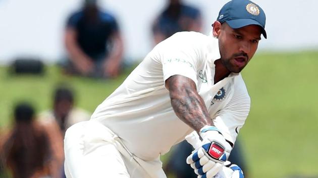 Shikhar Dhawan slammed 190, his highest individual score as India ended day one of the Galle Test on 399/3. Get full scorecard of India vs Sri Lanka, first Test day 1 from Galle here. (AFP) Shikhar Dhawan slammed 190, his highest individual score as India ended day one of the Galle Test on 399/3. Get full scorecard of India vs Sri Lanka, first Test day 1 from Galle here. (AFP)