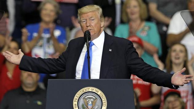 President Donald Trump speaks at the Covelli Centre, Tuesday, July 25, 2017, in Youngstown, Ohio.(AP) President Donald Trump speaks at the Covelli Centre, Tuesday, July 25, 2017, in Youngstown, Ohio.(AP)